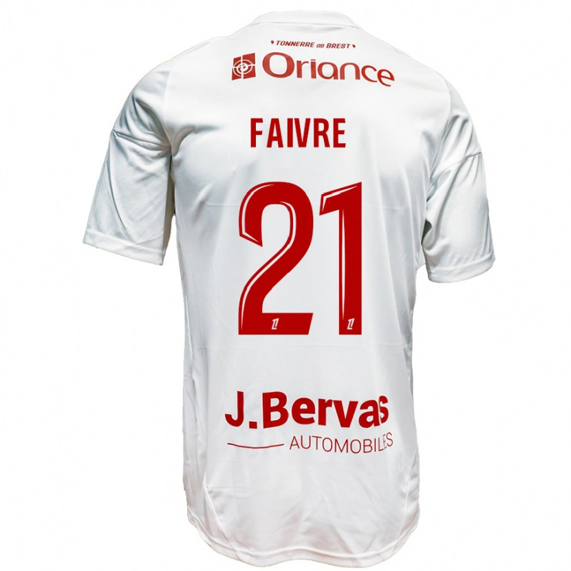 Danxen Donna Maglia Romain Faivre #21 Bianco Rosso Kit Gara Away 2024/25 Maglietta