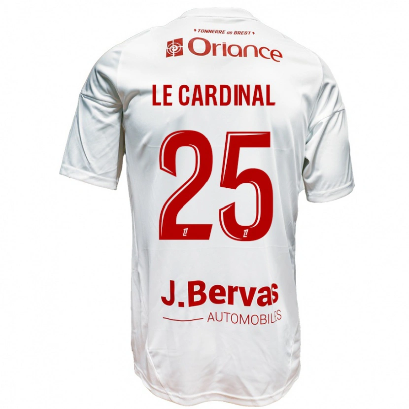 Danxen Donna Maglia Julien Le Cardinal #25 Bianco Rosso Kit Gara Away 2024/25 Maglietta