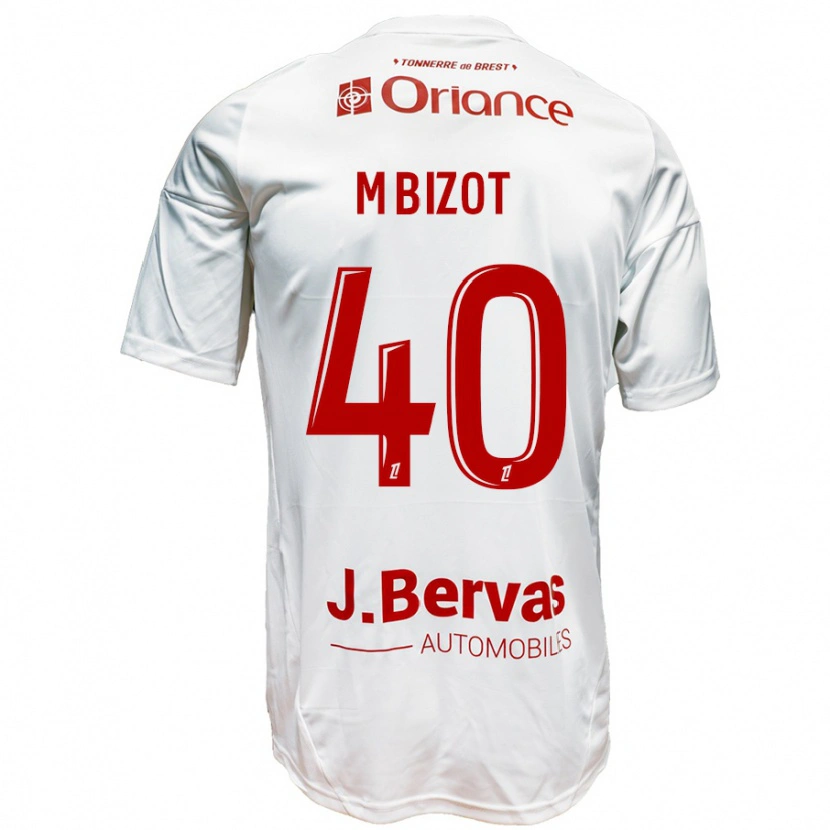 Danxen Donna Maglia Marco Bizot #40 Bianco Rosso Kit Gara Away 2024/25 Maglietta