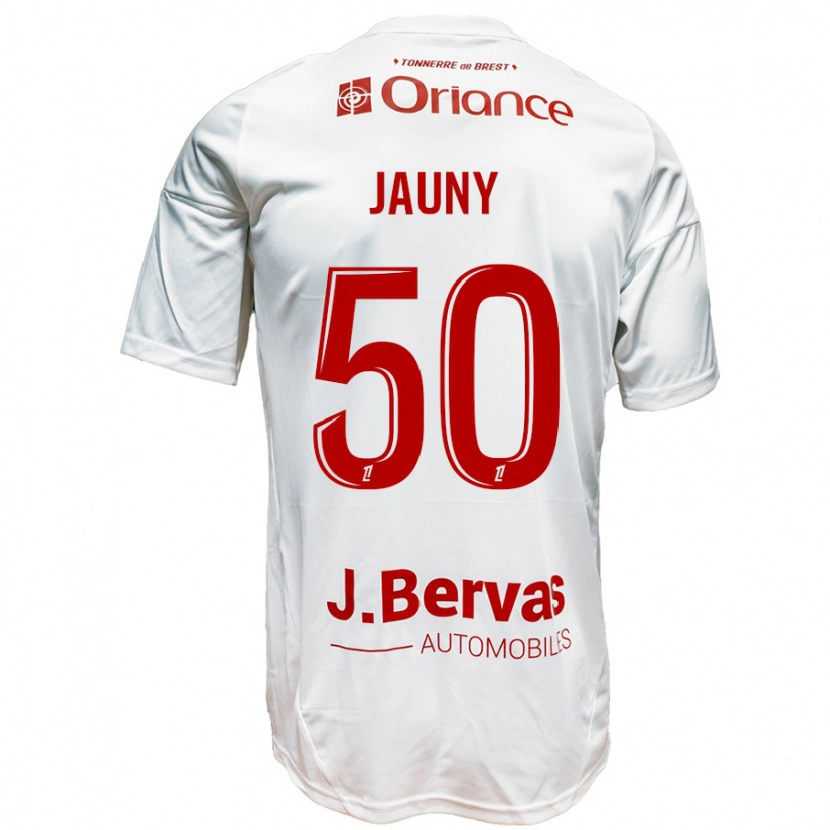 Danxen Donna Maglia Noah Jauny #50 Bianco Rosso Kit Gara Away 2024/25 Maglietta