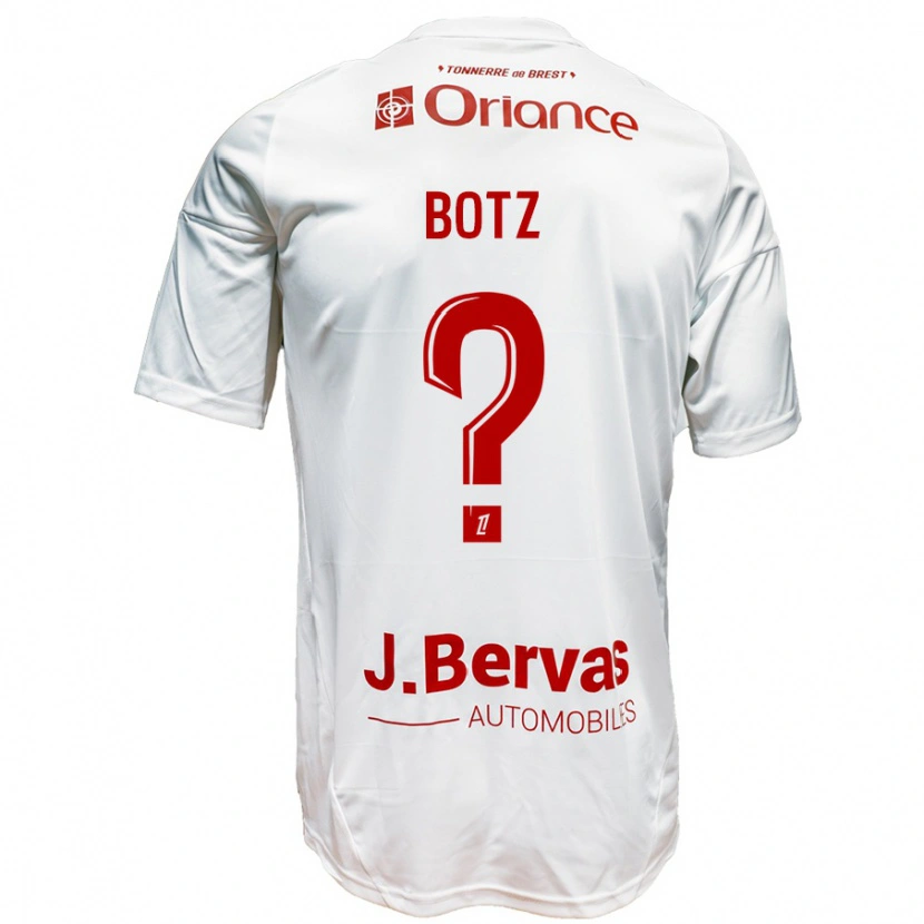 Danxen Donna Maglia Léo Botz #0 Bianco Rosso Kit Gara Away 2024/25 Maglietta