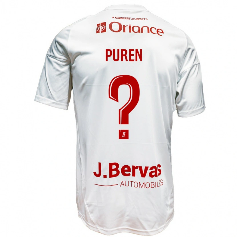 Danxen Donna Maglia Matthieu Puren #0 Bianco Rosso Kit Gara Away 2024/25 Maglietta