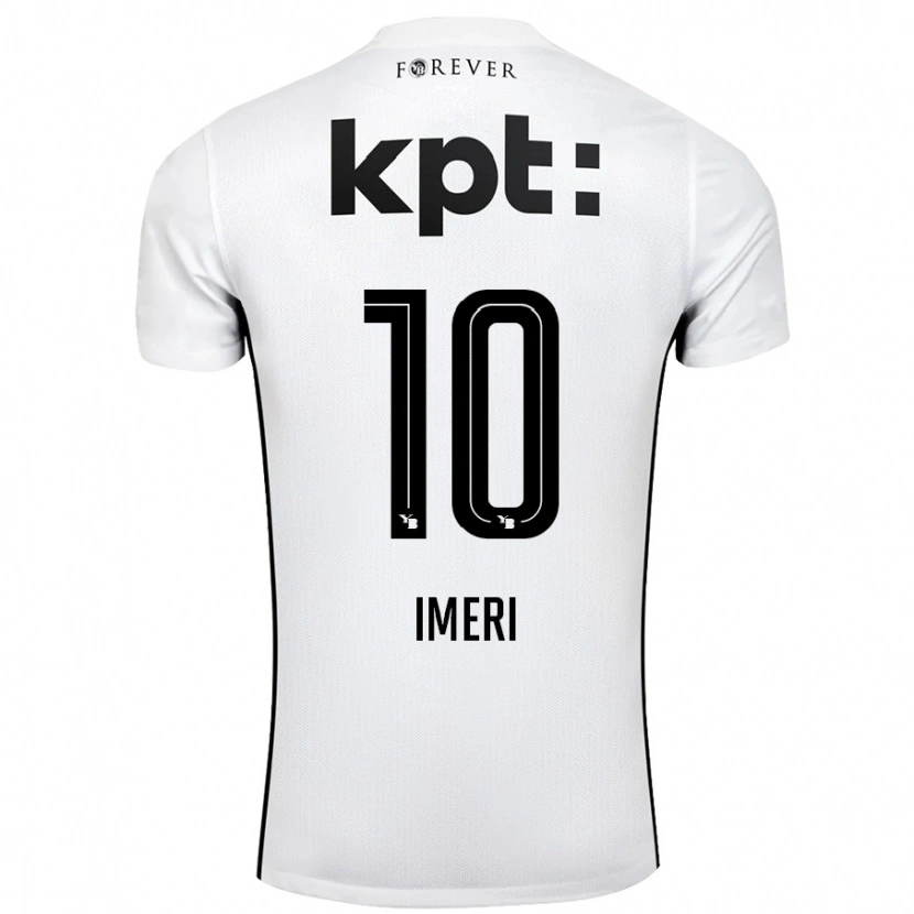 Danxen Donna Maglia Kastriot Imeri #10 Bianco Nero Kit Gara Away 2024/25 Maglietta