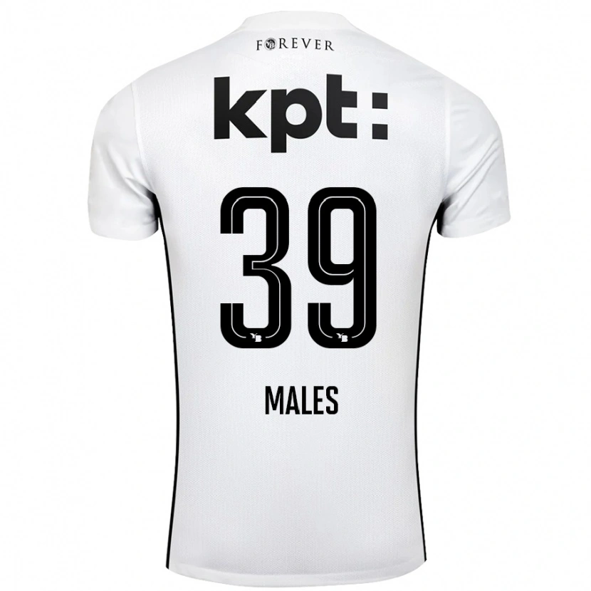 Danxen Donna Maglia Darian Males #39 Bianco Nero Kit Gara Away 2024/25 Maglietta