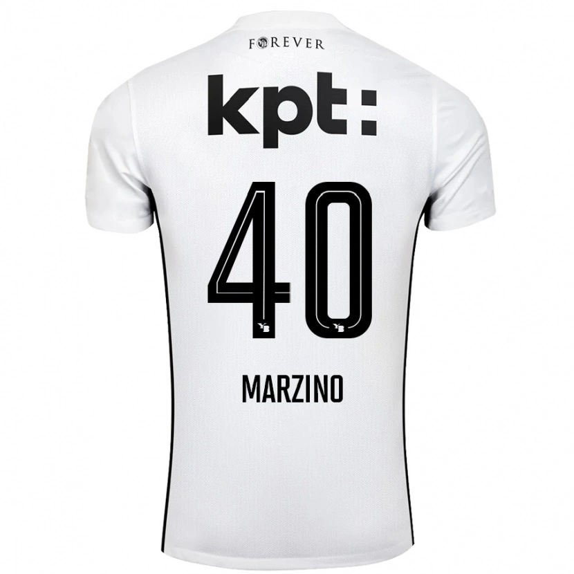 Danxen Donna Maglia Dario Marzino #40 Bianco Nero Kit Gara Away 2024/25 Maglietta