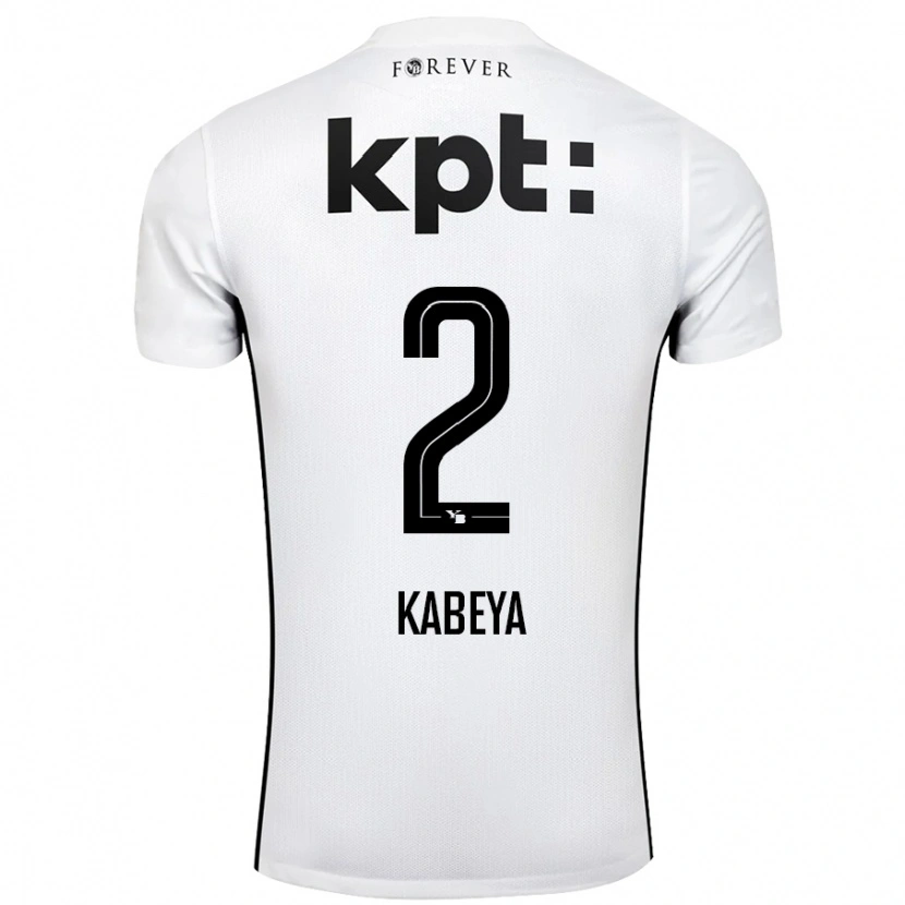 Danxen Donna Maglia Benjamin Kabeya #2 Bianco Nero Kit Gara Away 2024/25 Maglietta