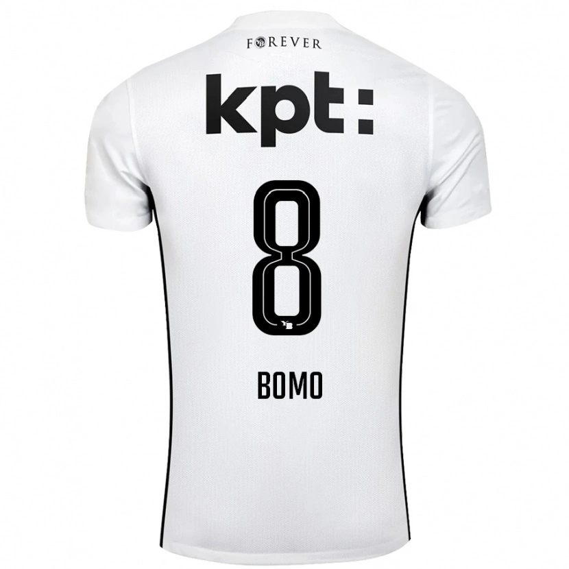 Danxen Donna Maglia Jacques Bomo #8 Bianco Nero Kit Gara Away 2024/25 Maglietta