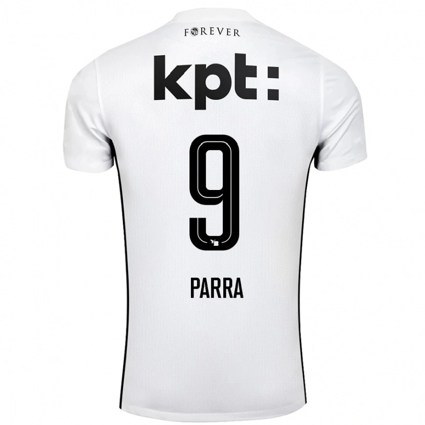 Danxen Donna Maglia Hugo Parra #9 Bianco Nero Kit Gara Away 2024/25 Maglietta