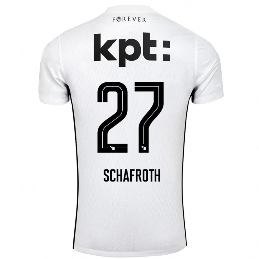 Danxen Donna Maglia Reto Schafroth #27 Bianco Nero Kit Gara Away 2024/25 Maglietta