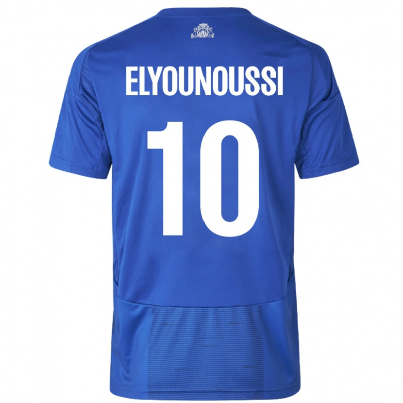 Danxen Donna Maglia Mohamed Elyounoussi #10 Bianco Blu Kit Gara Away 2024/25 Maglietta