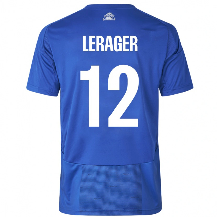 Danxen Donna Maglia Lukas Lerager #12 Bianco Blu Kit Gara Away 2024/25 Maglietta