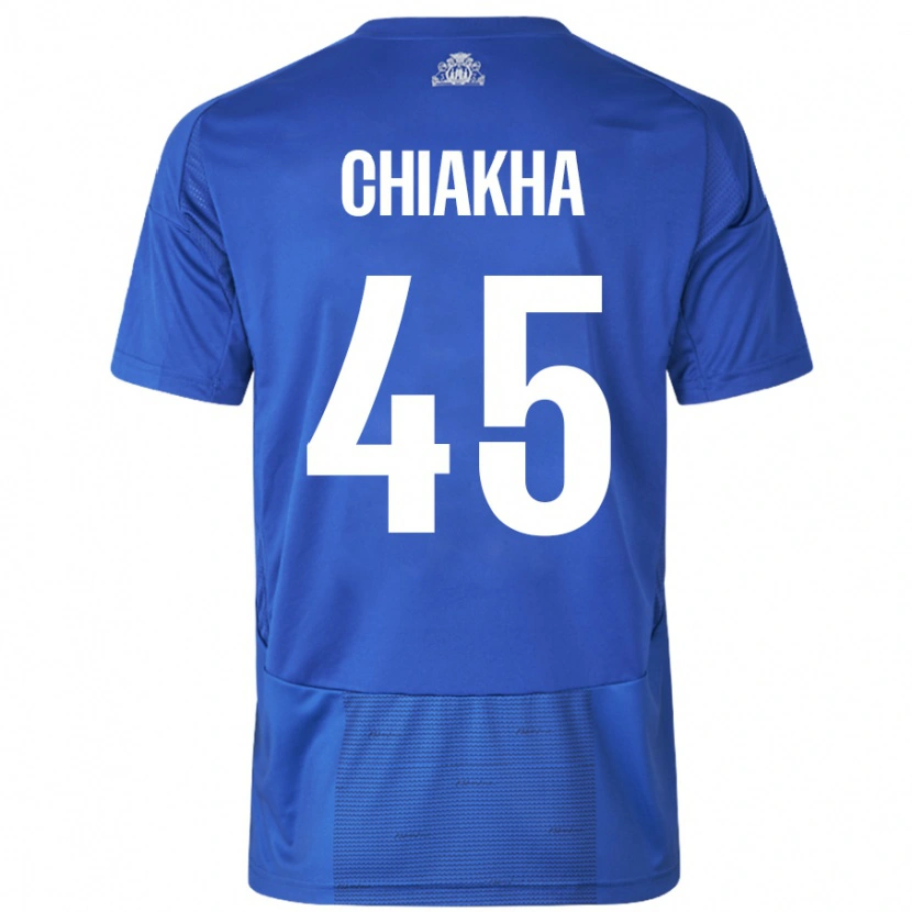 Danxen Donna Maglia Amin Chiakha #45 Bianco Blu Kit Gara Away 2024/25 Maglietta