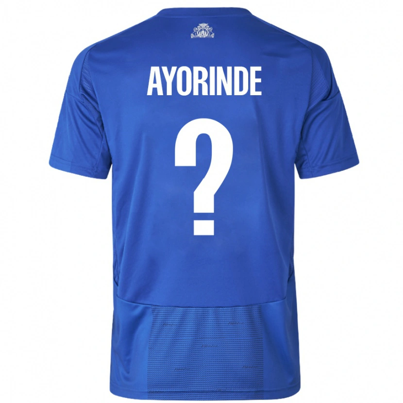 Danxen Donna Maglia Noah Ayorinde #0 Bianco Blu Kit Gara Away 2024/25 Maglietta