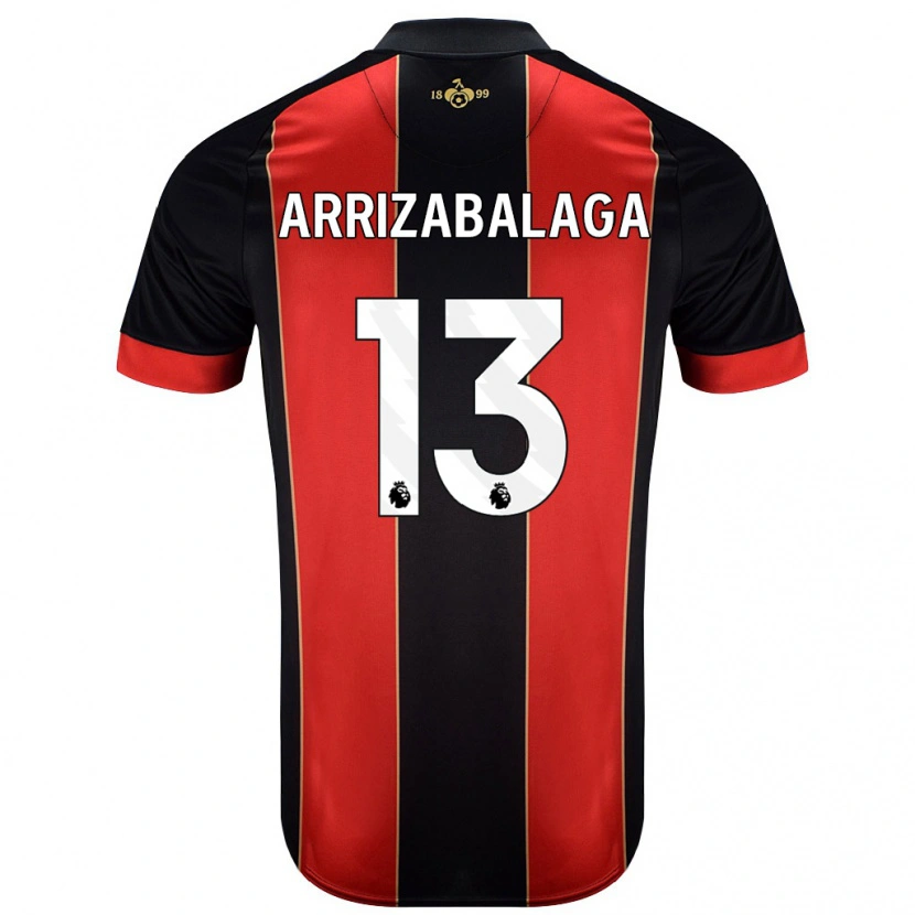 Danxen Bambino Maglia Kepa Arrizabalaga #13 Rosso Nero Kit Gara Home 2024/25 Maglietta