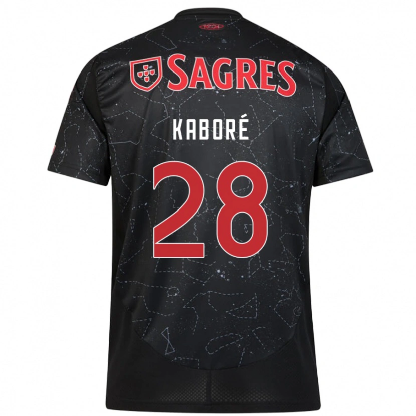 Danxen Bambino Maglia Issa Kaboré #28 Nero Rosso Kit Gara Away 2024/25 Maglietta