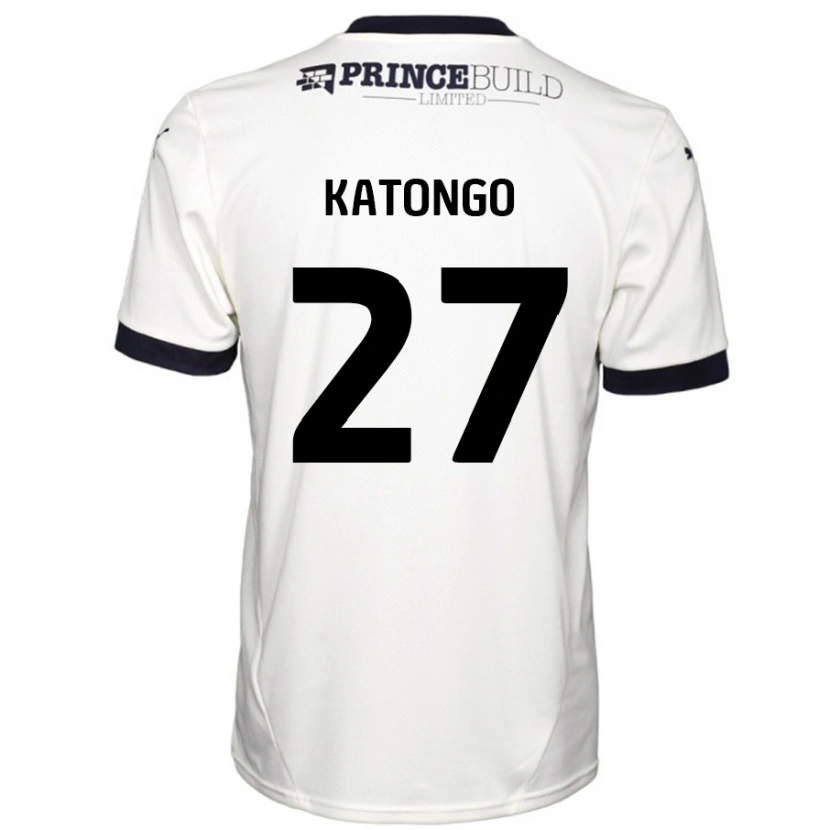 Danxen Bambino Maglia Jadel Katongo #27 Bianco Sporco Nero Kit Gara Away 2024/25 Maglietta