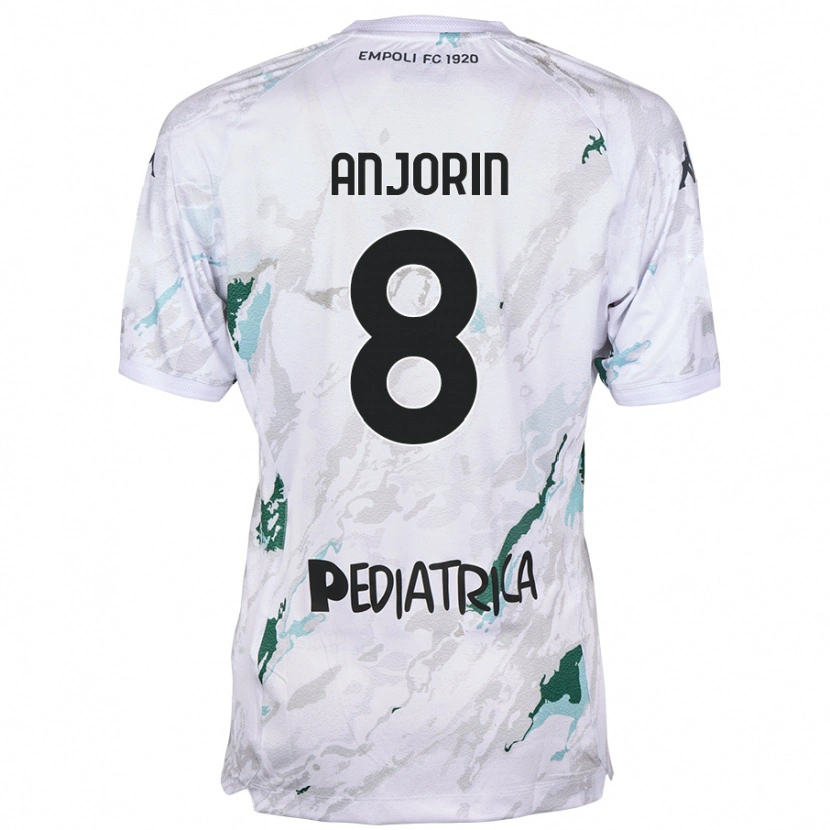 Danxen Bambino Maglia Tino Anjorin #8 Grigio Kit Gara Away 2024/25 Maglietta