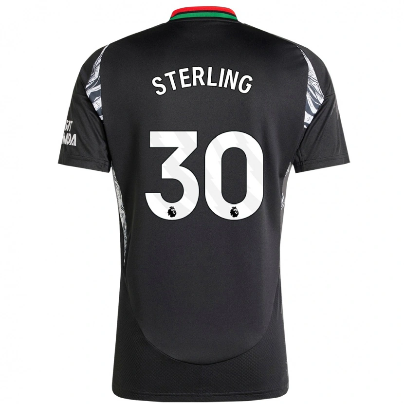 Danxen Bambino Maglia Raheem Sterling #30 Nero Kit Gara Away 2024/25 Maglietta