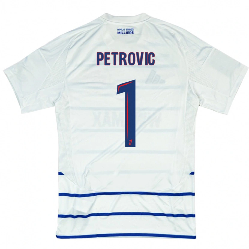 Danxen Bambino Maglia Djordje Petrovic #1 Bianco Blu Kit Gara Away 2024/25 Maglietta