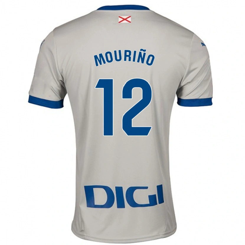 Danxen Bambino Maglia Santiago Mouriño #12 Grigio Chiaro Kit Gara Away 2024/25 Maglietta