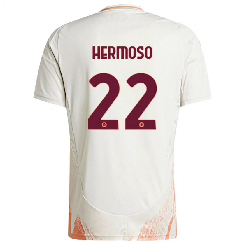 Danxen Bambino Maglia Mario Hermoso #22 Crema Bianco Arancione Kit Gara Away 2024/25 Maglietta