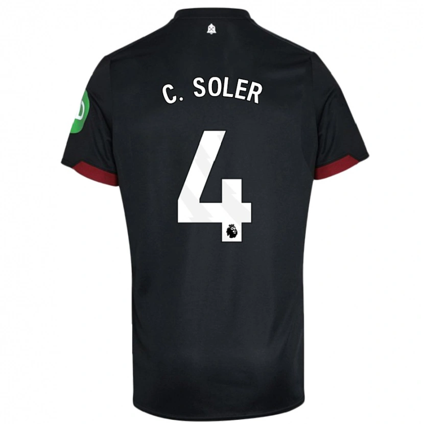 Danxen Bambino Maglia Carlos Soler #4 Nero Bianco Kit Gara Away 2024/25 Maglietta