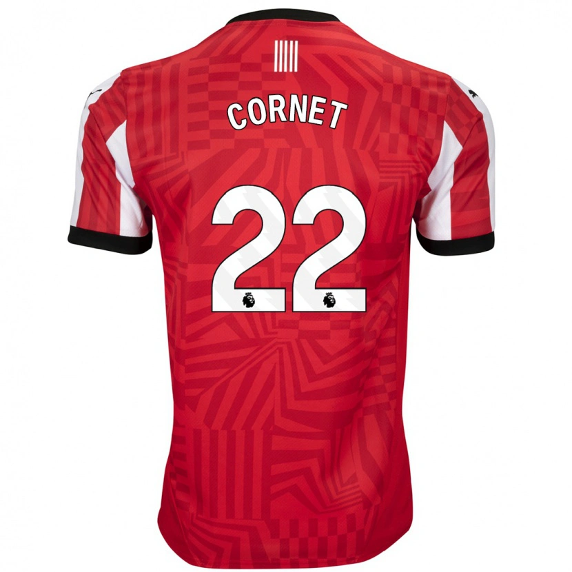 Danxen Bambino Maglia Maxwel Cornet #22 Rosso Bianco Kit Gara Home 2024/25 Maglietta