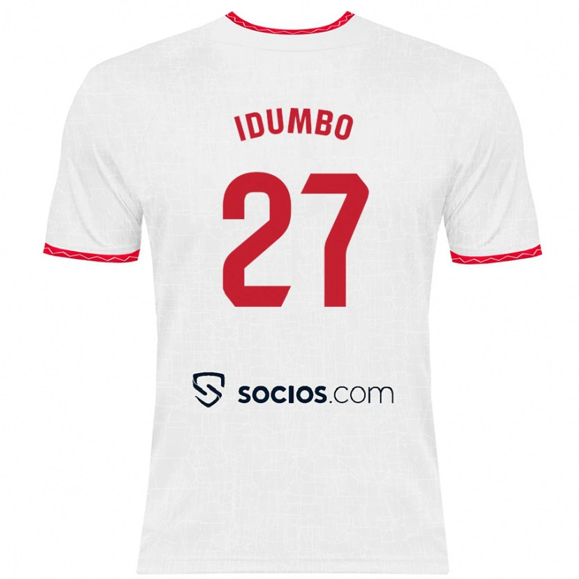 Danxen Bambino Maglia Stanis Idumbo Muzambo #27 Bianco Rosso Kit Gara Home 2024/25 Maglietta