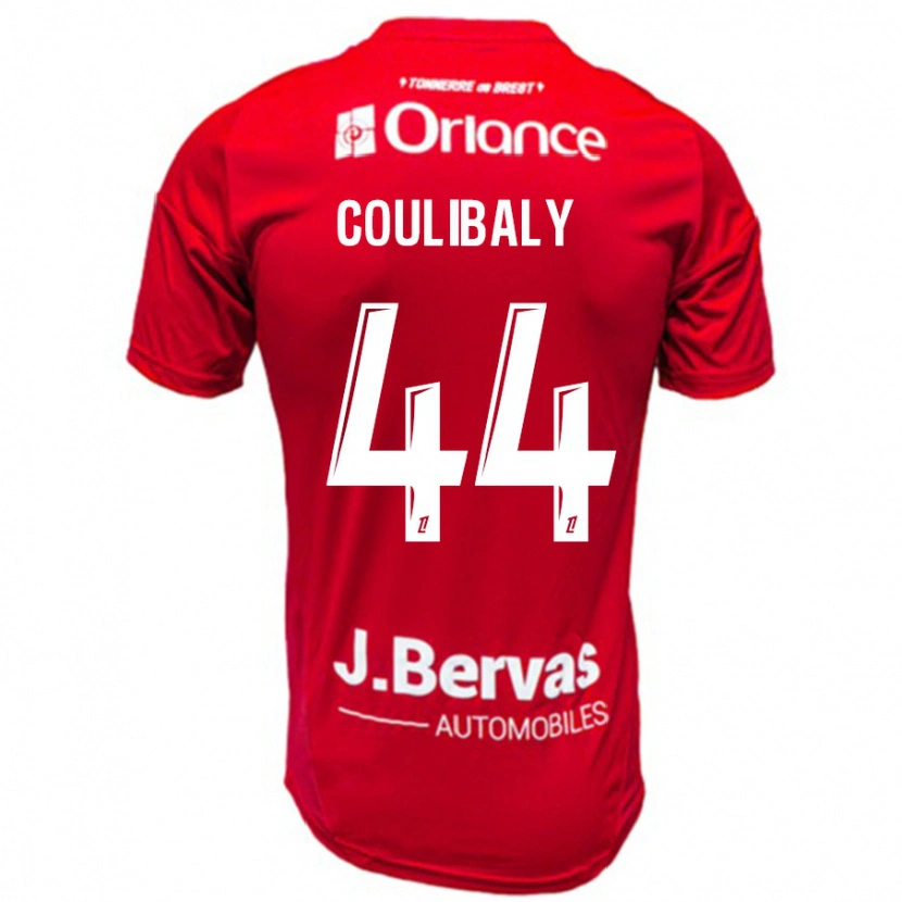 Danxen Bambino Maglia Soumaïla Coulibaly #44 Rosso Bianco Kit Gara Home 2024/25 Maglietta