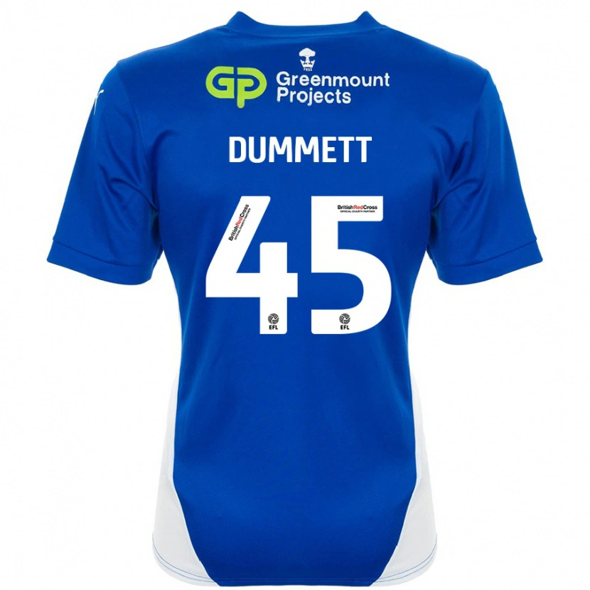 Danxen Bambino Maglia Paul Dummett #45 Blu Bianco Kit Gara Home 2024/25 Maglietta