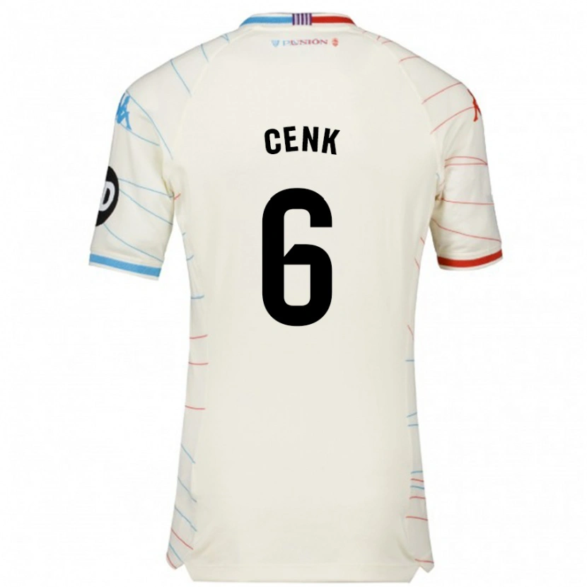 Danxen Bambino Maglia Cenk Özkacar #6 Bianco Rosso Blu Kit Gara Away 2024/25 Maglietta
