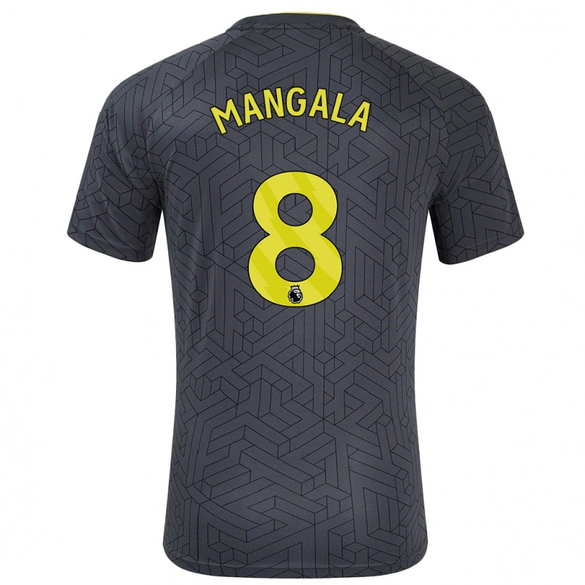Danxen Bambino Maglia Orel Mangala #8 Nero Giallo Kit Gara Away 2024/25 Maglietta