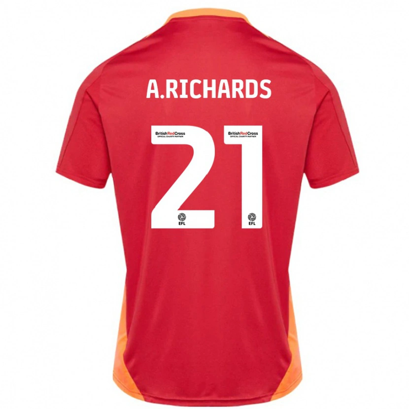 Danxen Bambino Maglia Amani Richards #21 Blu Bianco Sporco Kit Gara Away 2024/25 Maglietta