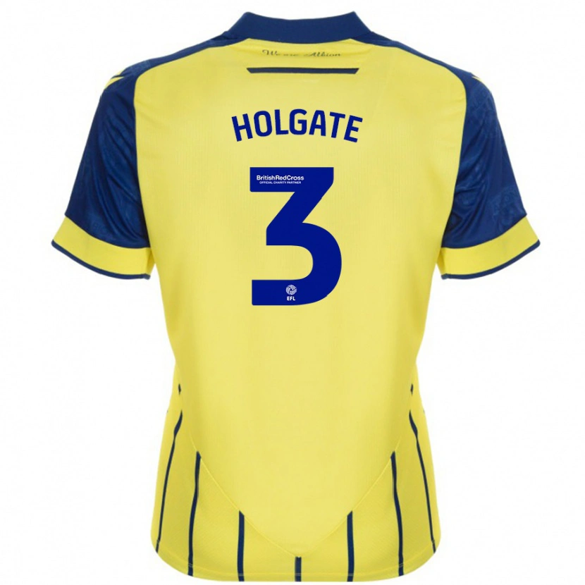 Danxen Bambino Maglia Mason Holgate #3 Giallo Blu Kit Gara Away 2024/25 Maglietta