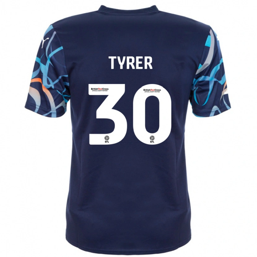 Danxen Bambino Maglia Harry Tyrer #30 Blu Navy Kit Gara Away 2024/25 Maglietta