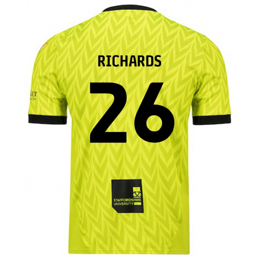 Danxen Bambino Maglia Rico Richards #26 Verde Fluorescente Kit Gara Away 2024/25 Maglietta