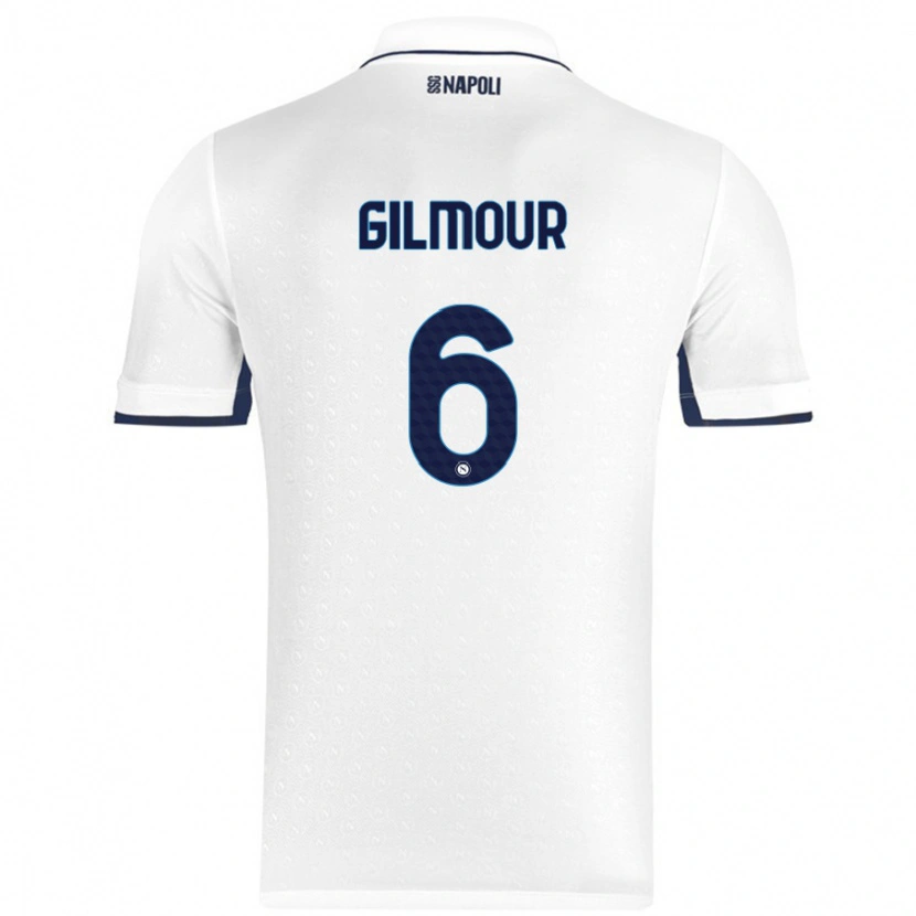 Danxen Bambino Maglia Billy Gilmour #6 Bianco Blu Reale Kit Gara Away 2024/25 Maglietta