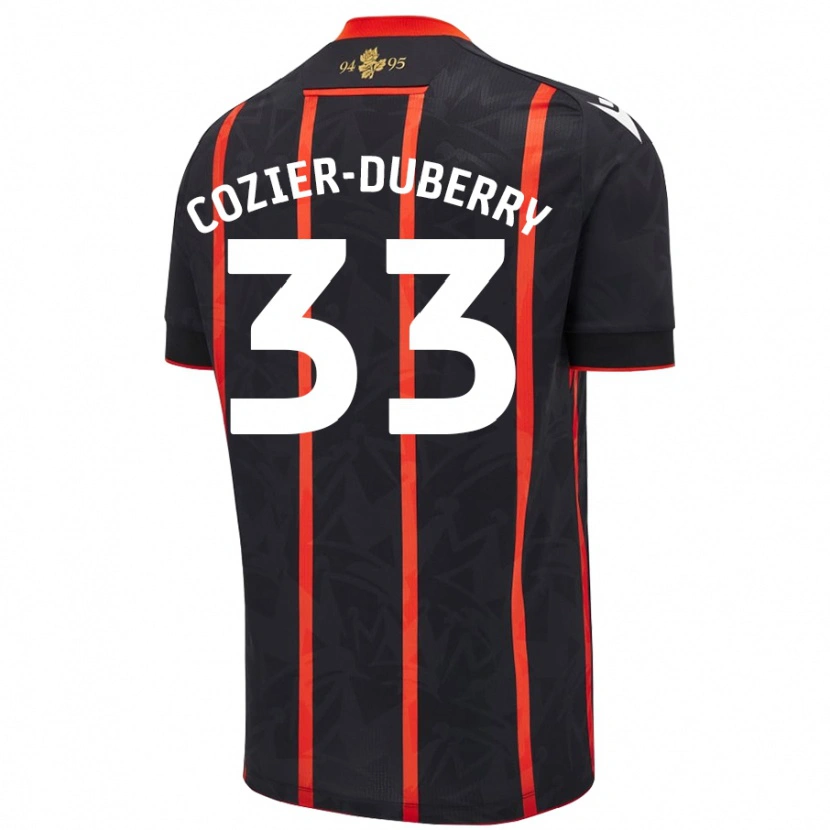Danxen Bambino Maglia Amario Cozier-Duberry #33 Nero Rosso Kit Gara Away 2024/25 Maglietta