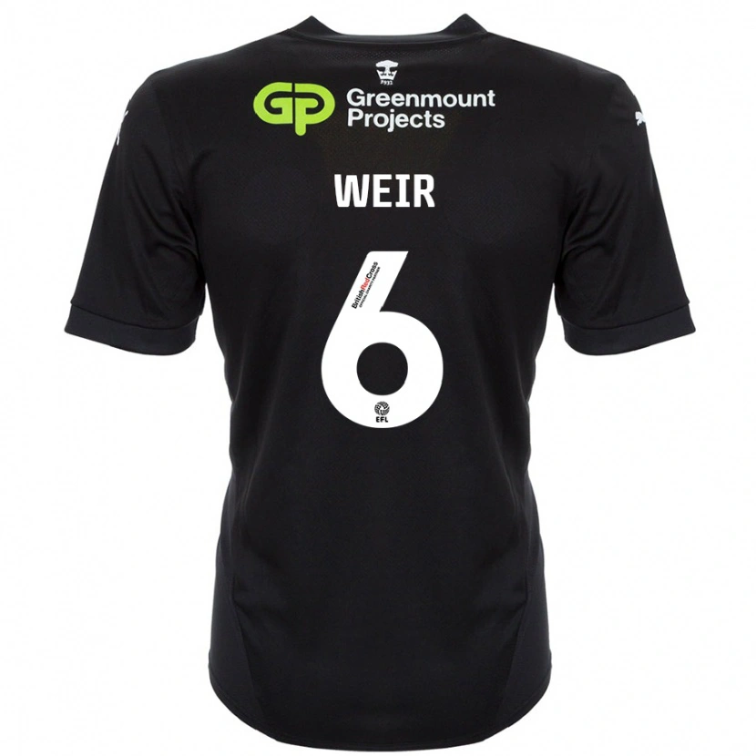 Danxen Bambino Maglia Jensen Weir #6 Nero Kit Gara Away 2024/25 Maglietta