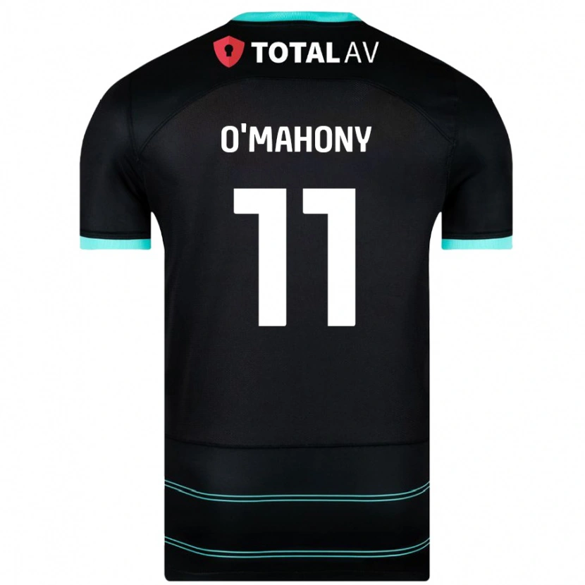 Danxen Bambino Maglia Mark O'mahony #11 Nero Kit Gara Away 2024/25 Maglietta