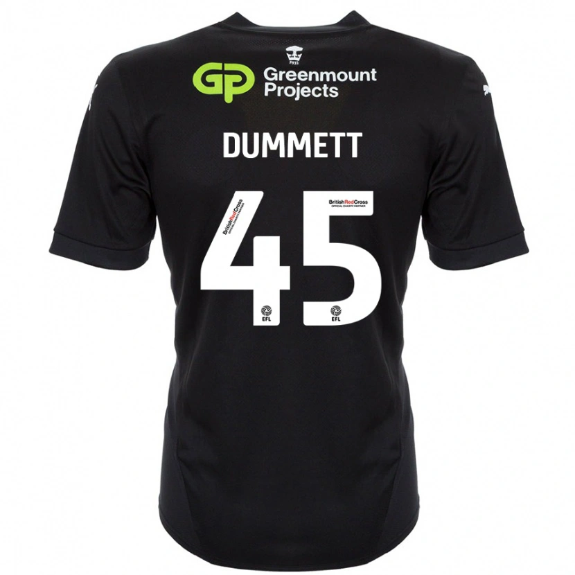 Danxen Bambino Maglia Paul Dummett #45 Nero Kit Gara Away 2024/25 Maglietta