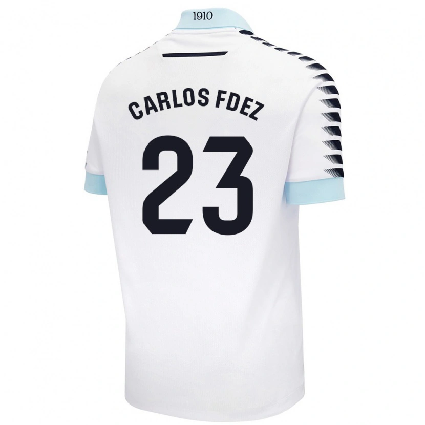 Danxen Bambino Maglia Carlos Fernández #23 Bianco Blu Kit Gara Away 2024/25 Maglietta