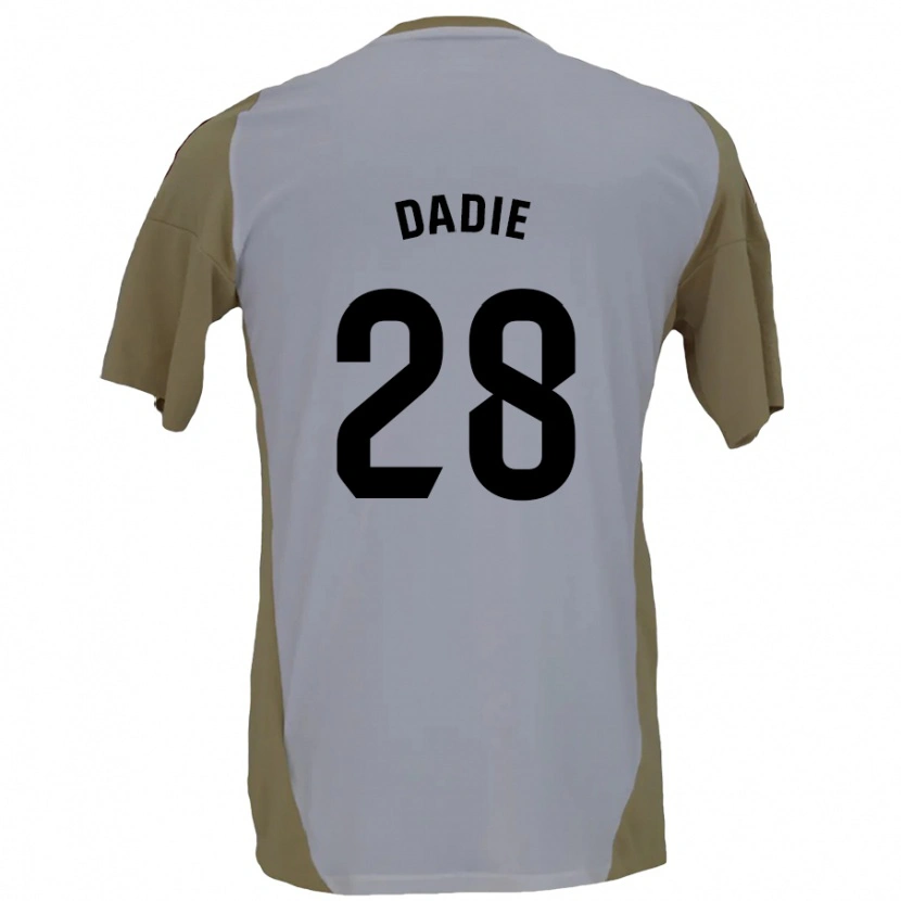 Danxen Bambino Maglia Alberto Dadie #28 Marrone Bianco Kit Gara Away 2024/25 Maglietta