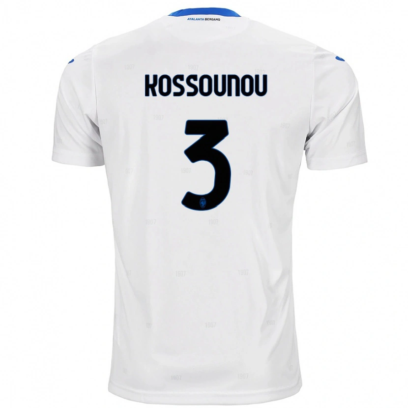 Danxen Bambino Maglia Odilon Kossounou #3 Bianco Kit Gara Away 2024/25 Maglietta