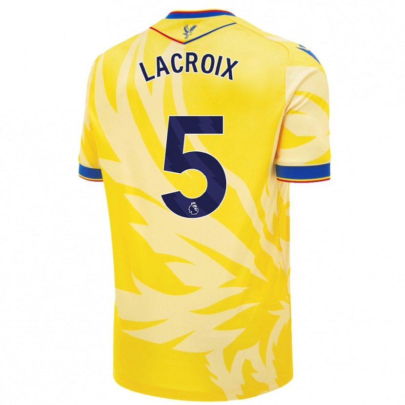 Danxen Bambino Maglia Maxence Lacroix #5 Giallo Kit Gara Away 2024/25 Maglietta