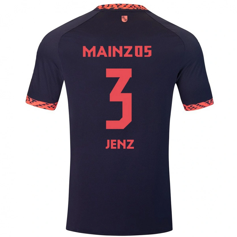 Danxen Bambino Maglia Moritz Jenz #3 Blu Corallo Rosso Kit Gara Away 2024/25 Maglietta