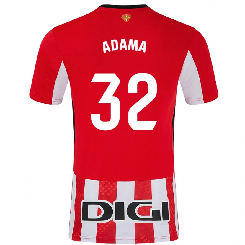 Danxen Bambino Maglia Adama Boiro #32 Rosso Bianco Kit Gara Home 2024/25 Maglietta