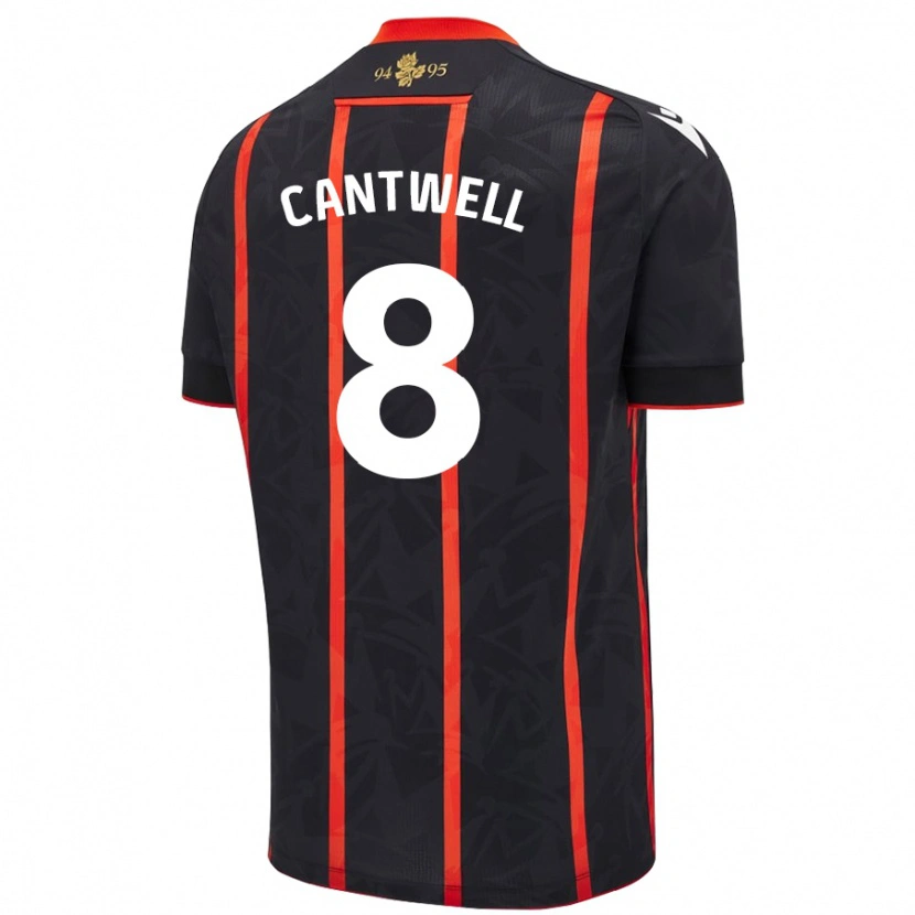 Danxen Bambino Maglia Todd Cantwell #8 Nero Rosso Kit Gara Away 2024/25 Maglietta