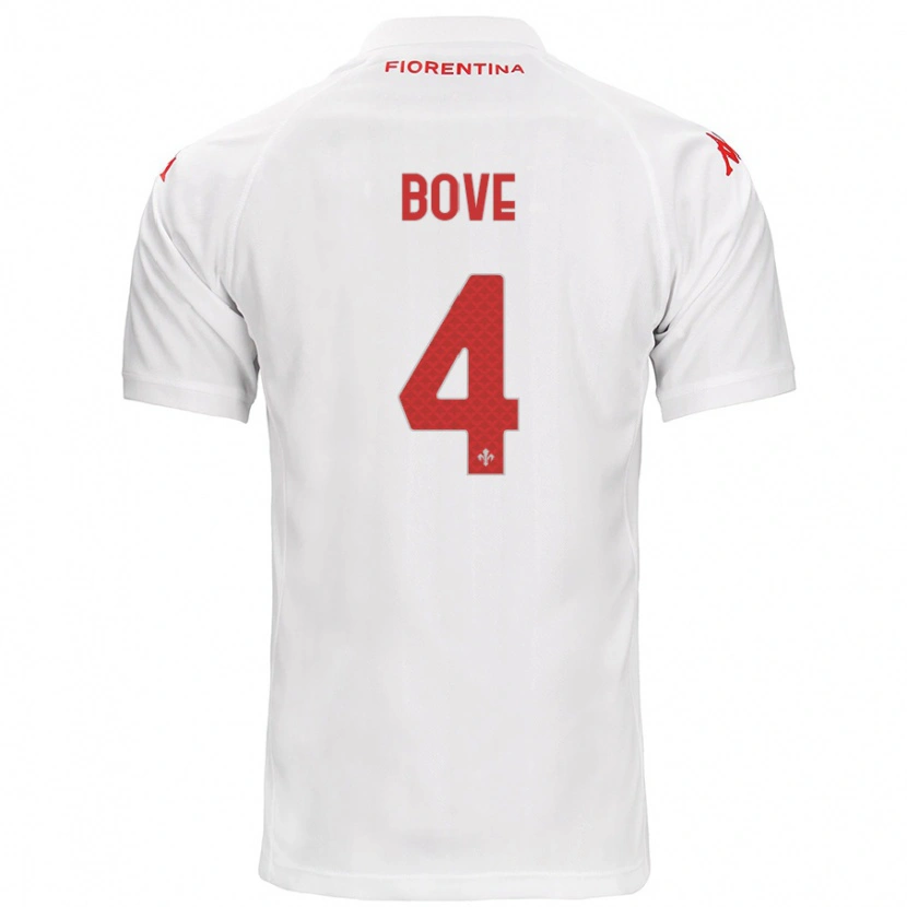 Danxen Bambino Maglia Edoardo Bove #4 Bianco Kit Gara Away 2024/25 Maglietta