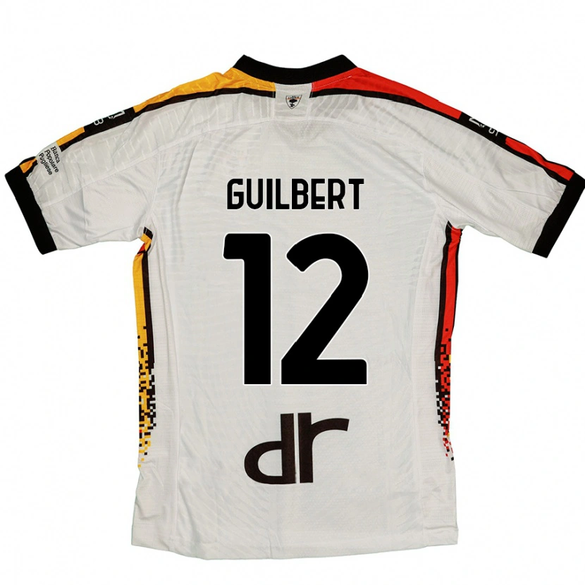 Danxen Bambino Maglia Frédéric Guilbert #12 Bianco Nero Kit Gara Away 2024/25 Maglietta